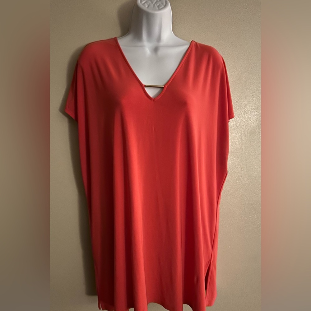 Cato Coral Short Sleeve Silky Top Size 18/20